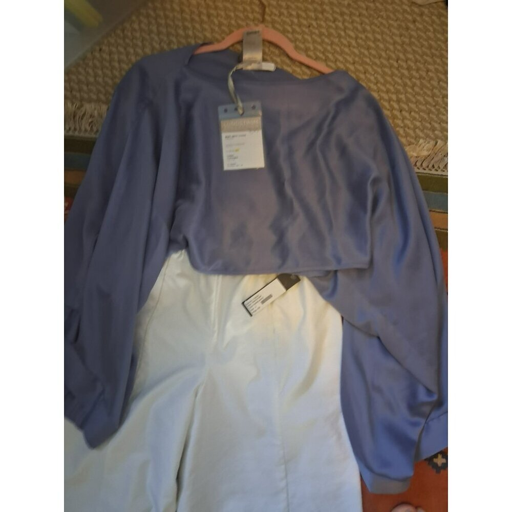 Linda Lundstrom Women’s Collection NWT Silk Boat Top W Wide Leg Pants Sz 4